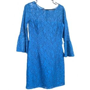 BB DAKOTA BLUE LACE ZIP DRESS
